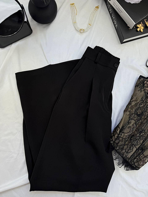 Женские базовые брюки палаццо костюмка Черный, 46/48 Одесса - изображение 3
