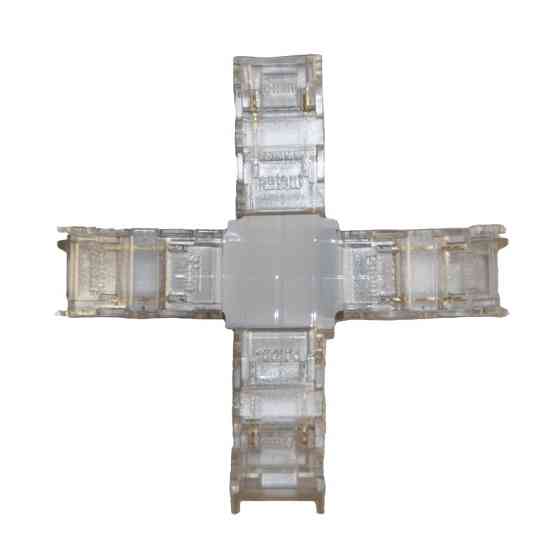 Коннектор X-образный 8 мм лента-лента IP20, прозрачный Днепр