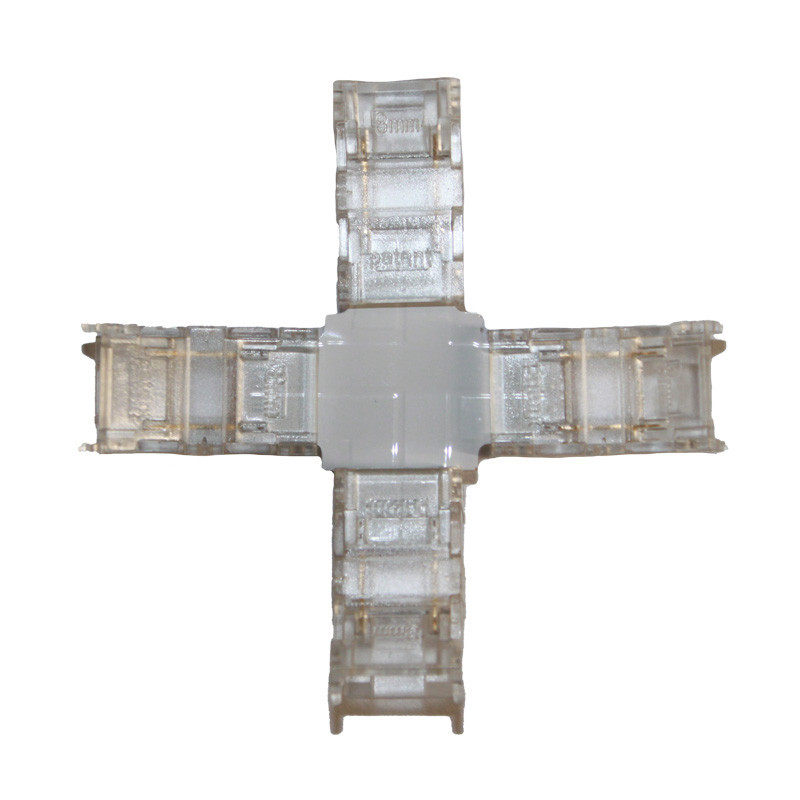 Коннектор X-образный 8 мм лента-лента IP20, прозрачный Днепр - изображение 1