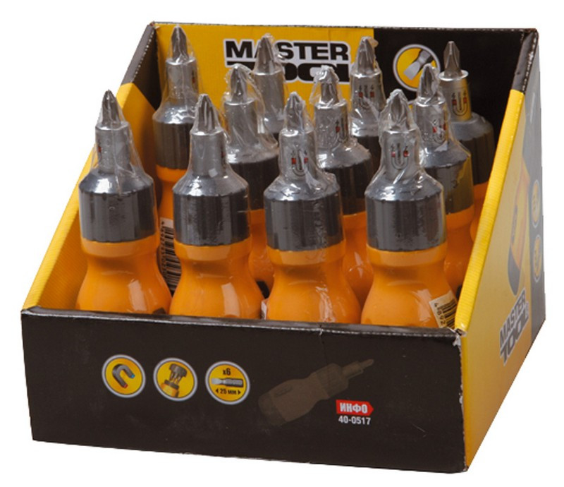 MASTERTOOL Викрутка MASTERTOOL з реверсом 6-в-1 PH1-2-3/SL4-5-6 25 мм 40-0517 Коломия - фото 4