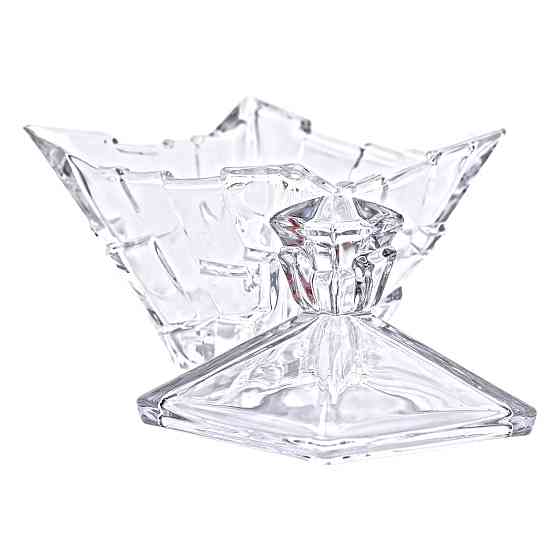 Цукорниця з кришкою 16×16×19 см ваза цукорниця квадратна скляна HP-4-119 Коломия