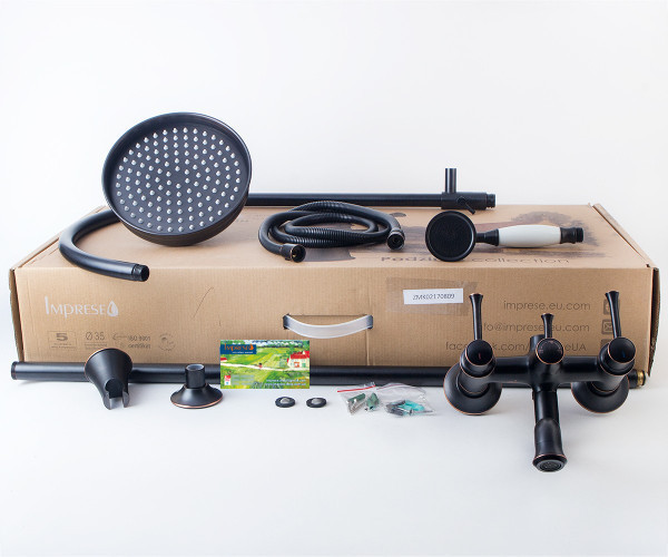 Душевая система с изливом Imprese Podzima Zrala ZMK02170809 черная Киев - изображение 3