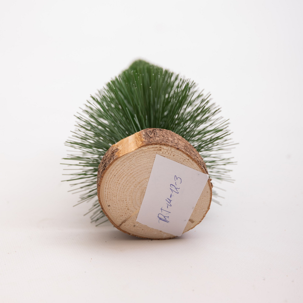 Новорічна настільна ялинка зелена 25 см на дерев'яній основі Київ - фото 1