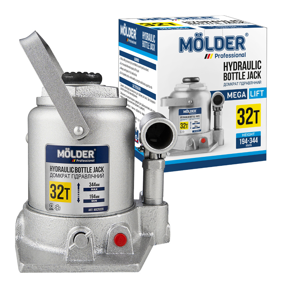 Домкрат гідравлічний пляшковий Molder 32т 194-344мм Львів - фото 2