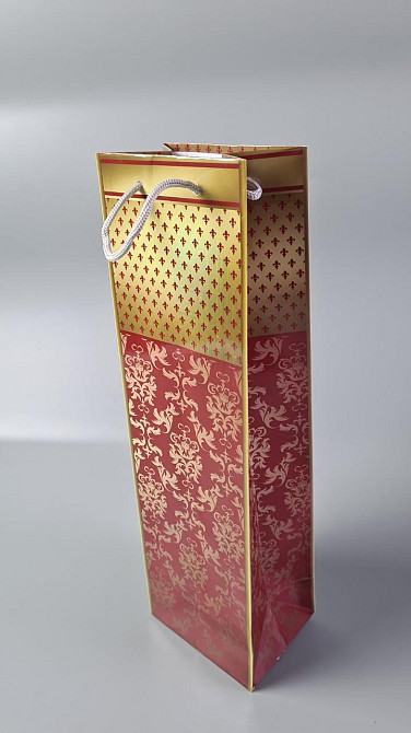 Пакет бумажный подарочный под бутылку  12/9/36(артBUT-041) (12 шт) Харків - фото 1