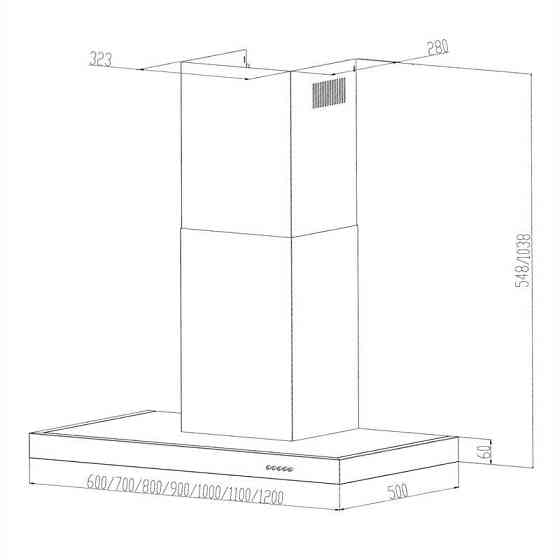 Вытяжка Zarah Рециркуляционный комплект 60 см Фильтр с активированным углем 620 м³/ч (Германия, читать Ровно