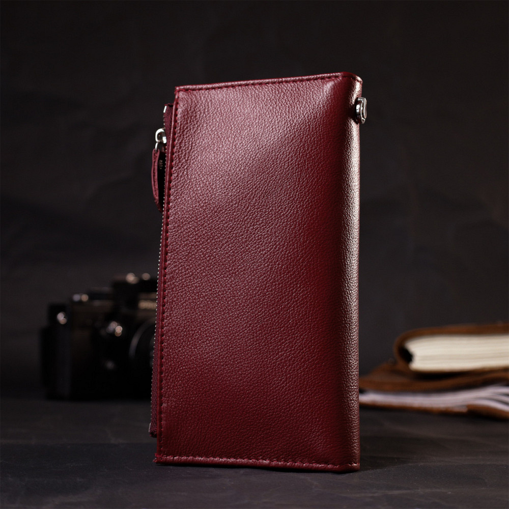 Стильный и яркий женский кошелек-клатч ST Leather 19433 Бордовый Киев - изображение 10