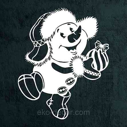 Декоративное настенное Панно «Снеговик», Декор на стену 110*89 см, Белый Киев