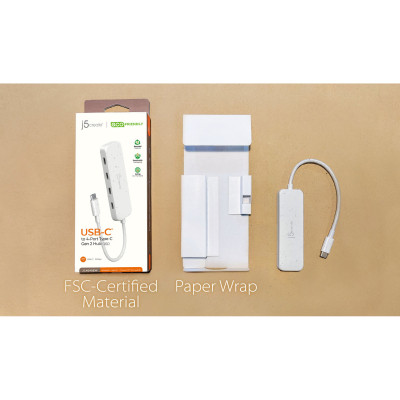 Концентратор J5create USB-C to 4xUSB-C 3.2 10Gbps white (JCH345EW-N) Винница - изображение 9