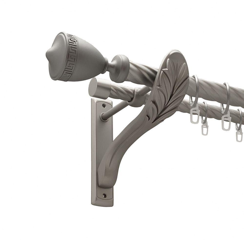 Карниз Orvit Афіна металевий дворядний ретро скручена труба кільце металеве Сатин 25\19 мм 240 см (00-00011465) Львів - фото 1