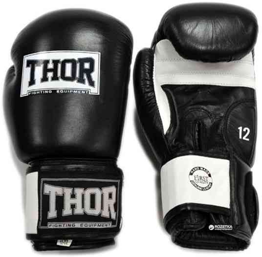 Боксерские перчатки Thor Sparring Leather 16 oz Black-White Киев