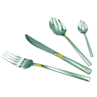 Набор столовых приборов Con Brio Золотавий пасок 24 предмета (CB-3912) Винница - изображение 1