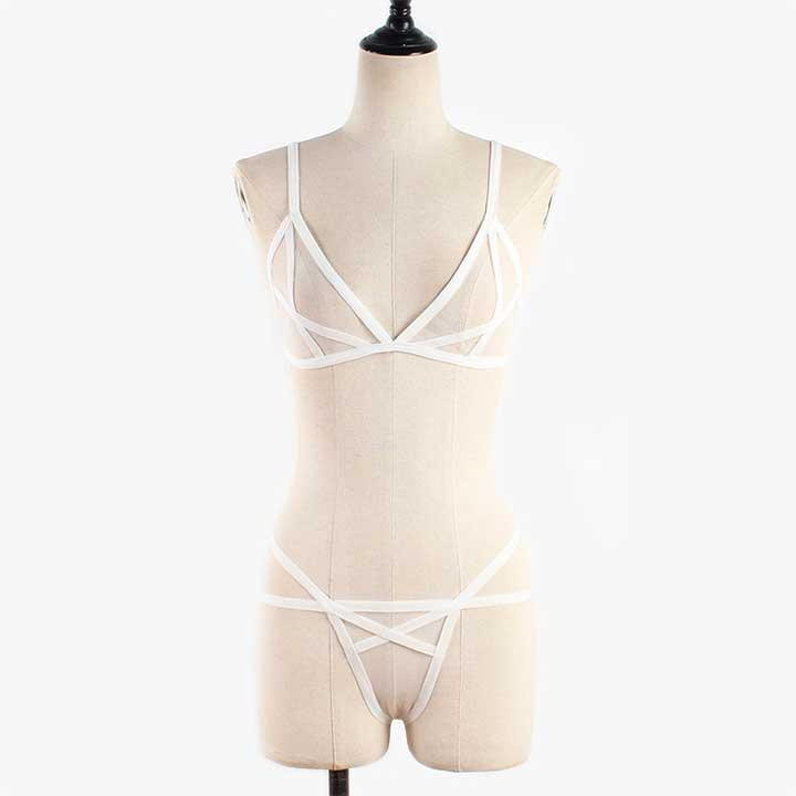 Еротичний комплект у сіточку - Чорний - S/M - Еротична білизна Вінниця - фото 4