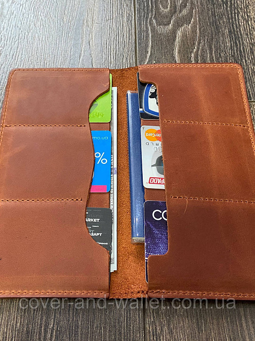 Коричневий гаманець купюрник ручної роботи з натуральної шкіри LQ Leather Київ - фото 4