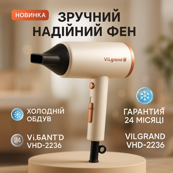 Фен для волос с ионизацией ViLgrand, Фен для укладки локонов с ионизацией укладки NR-86 Львов