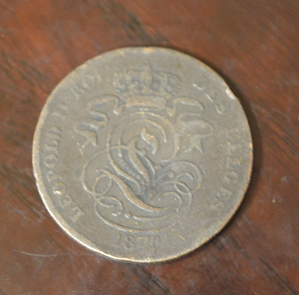 Бельгія 2 сентима 1870 рік Полтава - фото 1