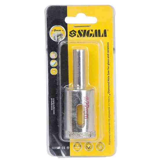 Sigma Коронка алмазная по керамике и стеклу Ø22мм SIGMA (1541221) Киев
