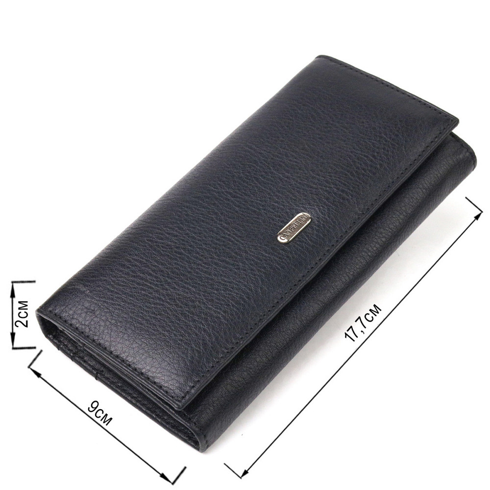 Класичний жіночий гаманець із натуральної шкіри CANPELLINI 21657 Чорний Київ - фото 8