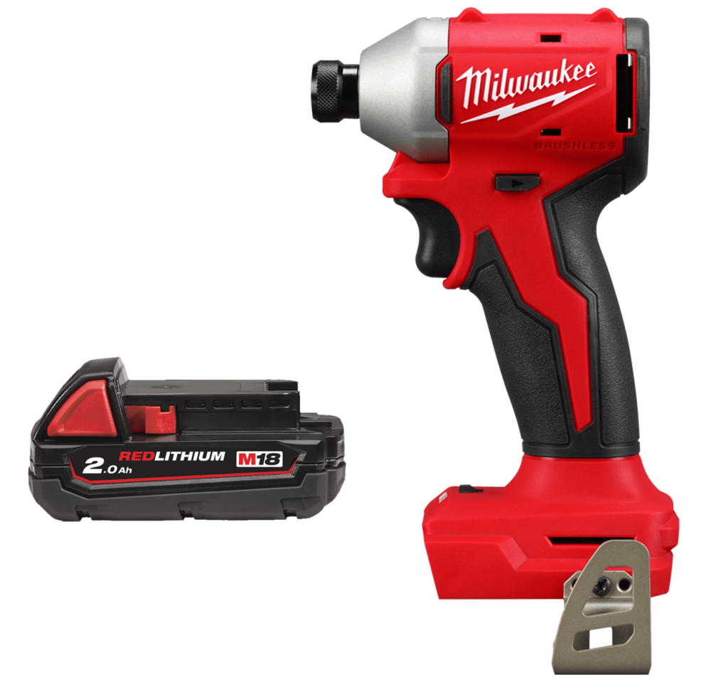 Шуруповерт ударний акумуляторний безщітковий MILWAUKEE (190Нм) M18 BLIDRC-0 (каркас) + M18 B2 подарунок Одесса - изображение 1