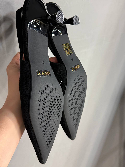 Туфлі жіночі Meideli 2051-37 slingback човники замшеві з перфорацією чорні, 39, 25 см Київ - фото 6