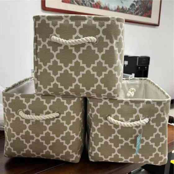 Корзины Органайзеры Lovely Svi 3 шт: для хранения белья, одежды, косметики, книг, игрушек 38×28×24 см Бежевые Киев