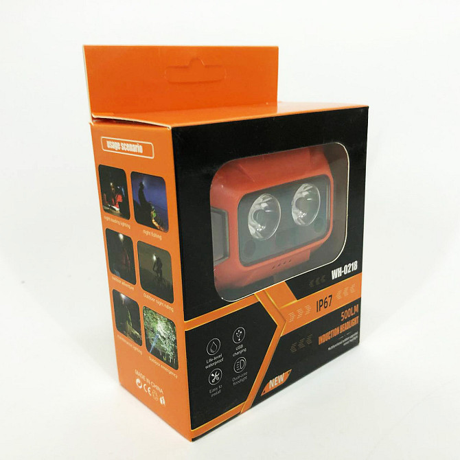 Водонепроникний ліхтарик WH-0218-XPG(white+yellow)+SMD(red), Ліхтарик на голову UJ-807 на батарейках Київ - фото 10