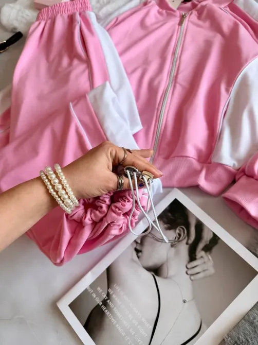 Жіночий спортивний костюм двонитка з блискавкою та регульованими штанами Одеса - фото 1