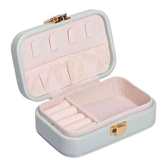 Скринька для прикрас з еко шкіри 12×7.5×4 см із застібкою органайзер для ювелірних виробів HP-5-34GR Київ