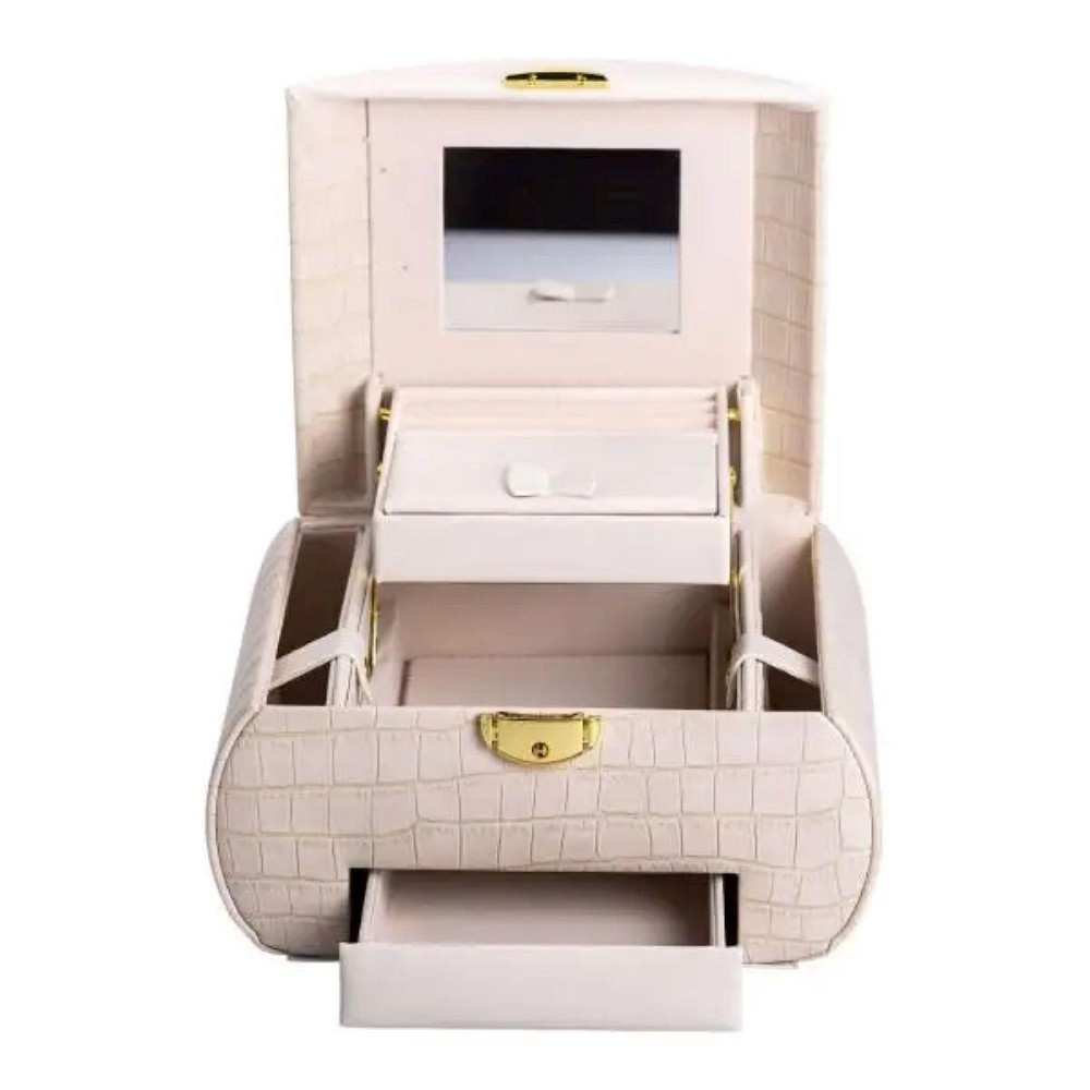 Шкатулка для прикрас з еко-шкіри, 3 яруси, з замком Київ - фото 8