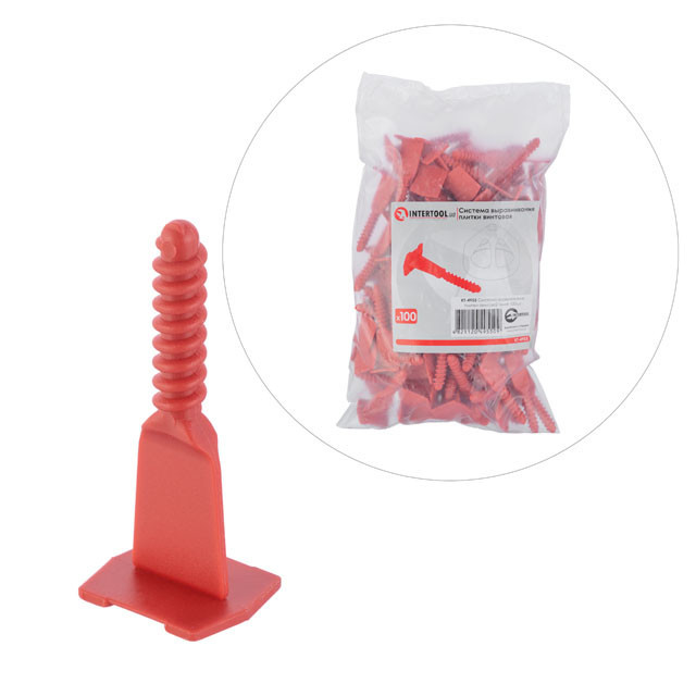 Система вирівнювання плитки гвинтова, гвинт, 100 шт. INTERTOOL KT-4955 Київ - фото 1