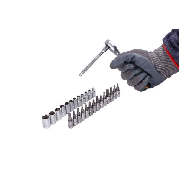 Набор головок та біт з тріскачкою 28пр. 1/4'' (4-13мм; Torx:T10-T30; Hex:H3-H6; Slotted:SL4.5-SL7; Philips: PH1-PH2) Одеса - фото 4