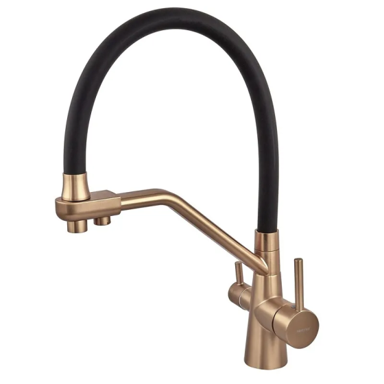 Змішувач для кухні Mixxus Premium Senna 021 Brushed Gold Refl.Black з виходом для питної води (MP6722) ( 26718 ) Харьков