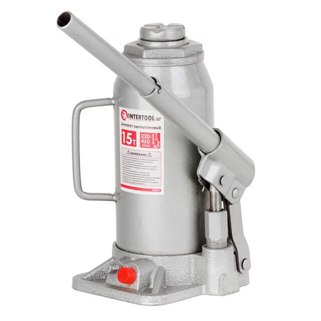 Домкрат "стовпчик" одноштоковий 15т, 230-460 мм INTERTOOL GT0027 Київ - фото 2