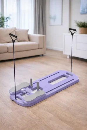 Тренажер напольныйдля пилатеса MM3000 для пресса и ног, с резинками Синий Коломыя