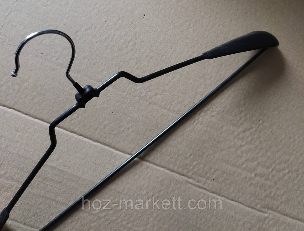 Вішалки плічка, тремпіль металевий у силіконі з хромованим гачком із перекладиною широкий 43 см Харків - фото 5