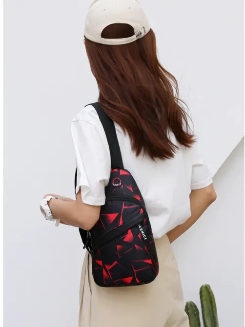 Сумка через плече чорно-червона - розмір сумки 31*16*8 см, 3 кишені зовні, та 1 в середині Київ - фото 10