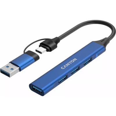 Концентратор Canyon hub DS-02 4in1 USB-A/C Blue (CNS-TDS02BL) Вінниця - фото 4