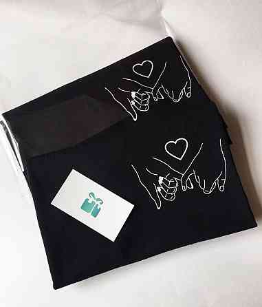 Черные Парные футболки для парня и девушки - ручки Черновцы