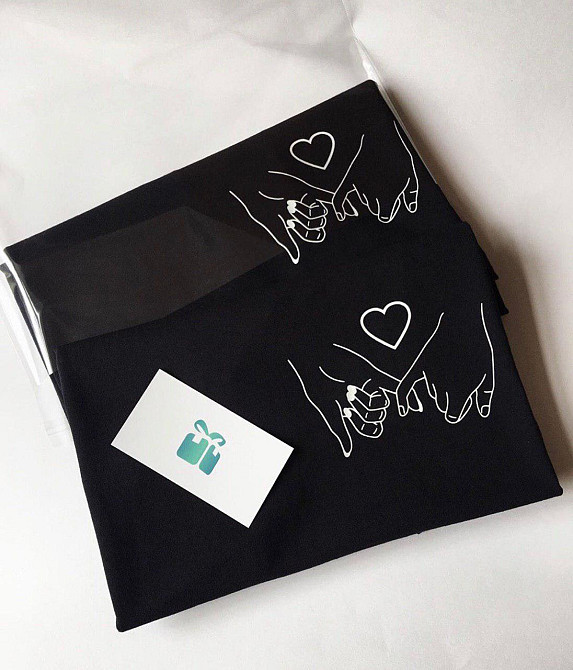 Черные Парные футболки для парня и девушки - ручки Черновцы - изображение 1