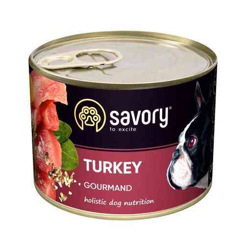 Вологий корм Savory для дорослих собак усіх порід, з індичкою, 200 г Київ