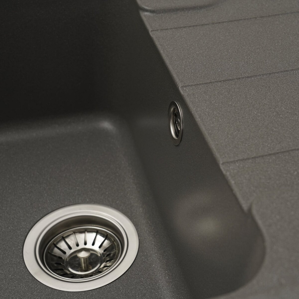 VALESO Гранітна мийка для кухні VALESO VERONA 7850 матова Сірий мусон Київ - фото 5