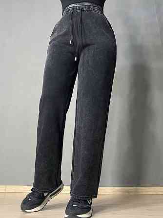 Брюки жіночі Black Cyclone 601 палаццо рівні варені тай-дай чорні, чорний, S Київ