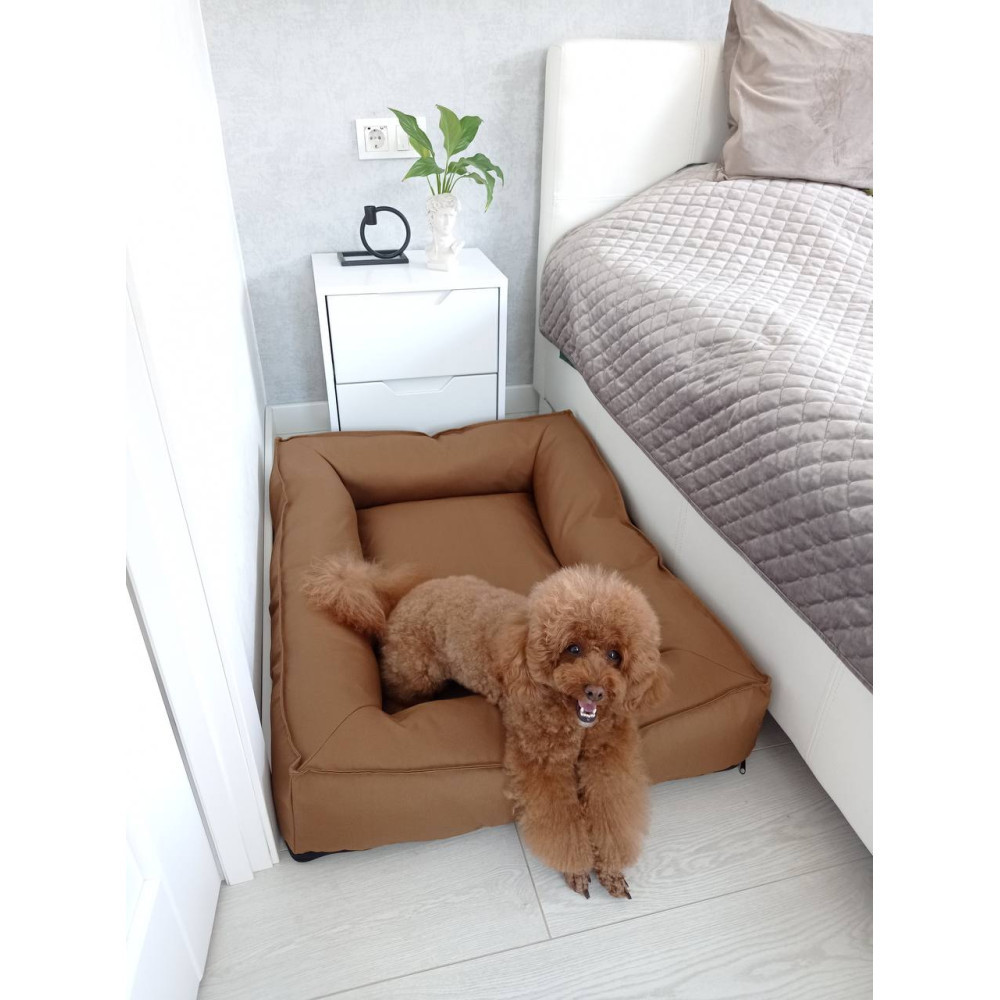 Водонепроникний лежак лежанка спальне місце для тварин зі знімним чохлом коричневий 10074 M (75см) Київ - фото 4