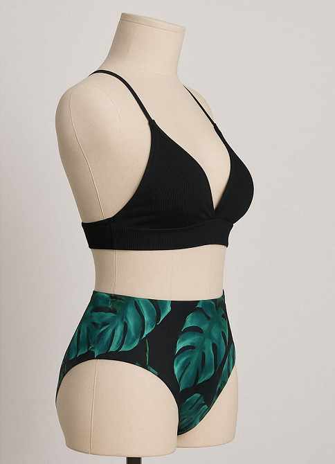 Купальник жіночий роздільний у рубчик з арнаментом M Харків - фото 2