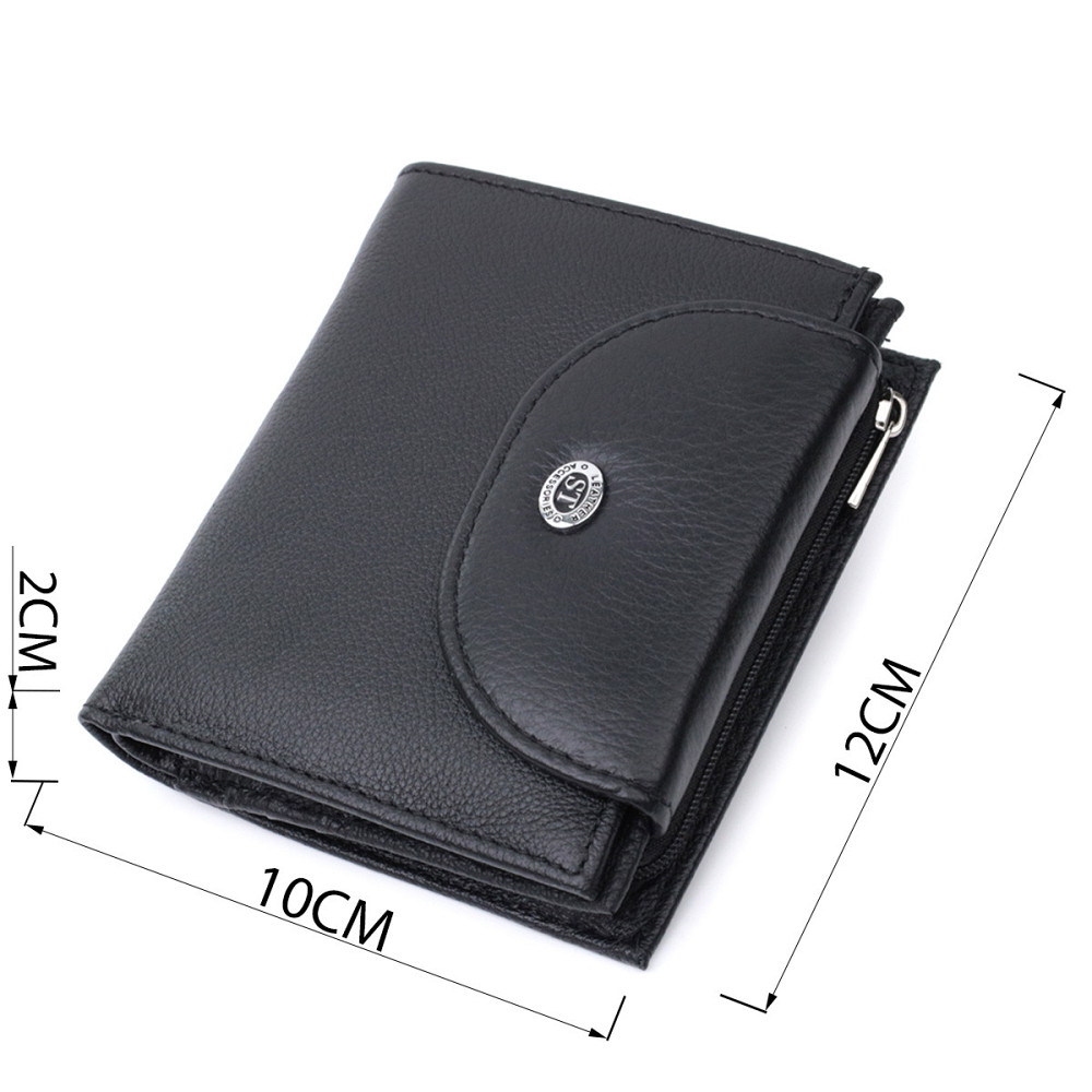 Удобный женский кошелек с монетницей из натуральной кожи ST Leather 22711 Черный Киев - изображение 3