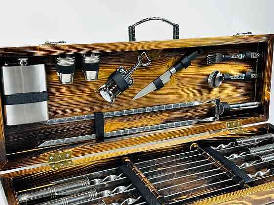 Подарунковий набір шампурів у дерев'яному кейсі СТАЛЕВИЙ HAPPY DAYS Тернопіль