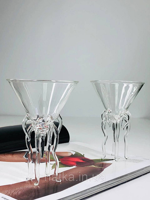 Келих для коктейлю маргарити "богема" 120 мл на ніжках скло прозоре Київ - фото 7