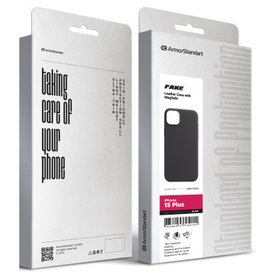 Чохол до мобільного телефона Armorstandart FAKE Leather Case Apple iPhone 15 Plus Black (ARM76293) Вінниця - фото 5