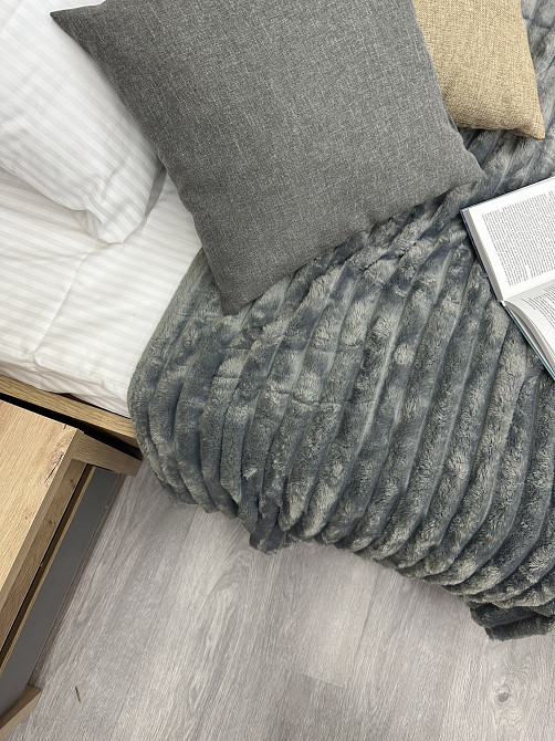 Плед-покрывало полоска Шарпей 200х230 см (+-5см) Серый (87-105) Киев - изображение 8