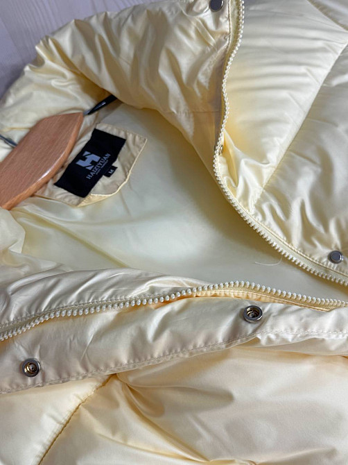 Куртка жіноча Haiziyuan 8606 коротка пуффер з коміром жовта, жовтий, L Одеса - фото 5